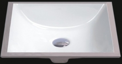 White 18" Rectangular Porcelain Ceramic Undermount Sink - AGW1628